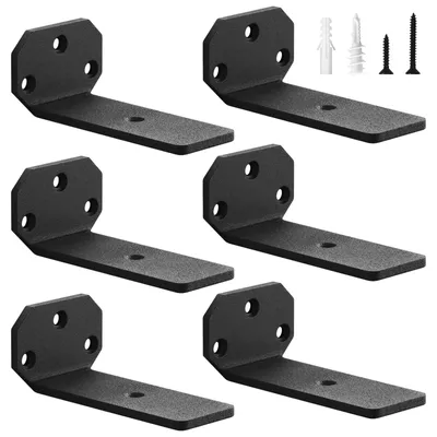 Image de Supports muraux pour étagères - Capacité de charge : 50 kg - 10 cm - Noir