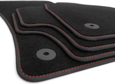 Immagine prodotto di Tappetini per Skoda Enyaq iV & RS (cuciture rosse) Set di tappetini per auto in velluto premium da 4 pz