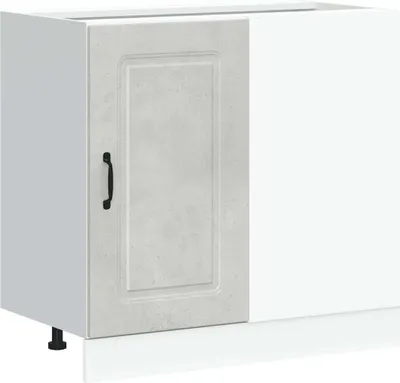 Image de vidaXL Armoire basse de cuisine Kalmar gris béton Matériau dérivé du bois