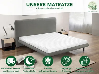Produktbild von Ergonomische 7-Zonen Kaltschaummatratze | 100 x 200 cm | 11cm | H3 | DREAMSTAR Easy Sleep
