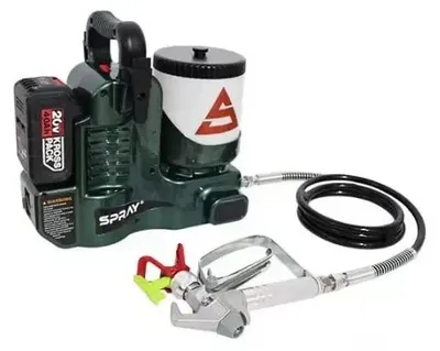 Obrázek produktu pro Stříkací pistole na barvu bez vzduchu - Elektrická stříkací pistole - 500 W - 2200 PSI - 1,2 l - Přenosná - Odnímatelná baterie - Dvě baterie