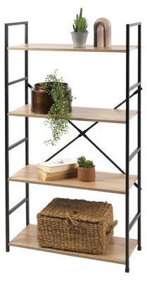 Produktbild von Regal Colorado, Nachbildung Eiche, 4 Fachböden, Metall, 58,5x23,5x112cm