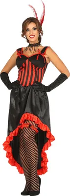 Image de Costume de danseuse de saloon pour femme taille M et L, taille:M