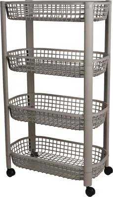 Image de DOCHTMANN Chariot de rangement, 4 étagères, brun, 46,5x26x78,8cm