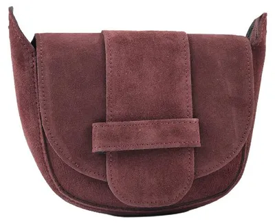 Imagen del producto de Bolso de hombro de cuero Giuliano, con detalles en ante - Para mujer - Color burdeos