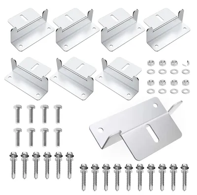 Z-Halter für Solarmodule, 8 Stück, Aluminium, 10x4,2 cm, silber