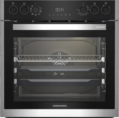 Produktbild von Grundig GEHM19310B, Medium, Elektrischer Ofen, 72 l, Integriert, Edelstahl, Drehregler, Berührung