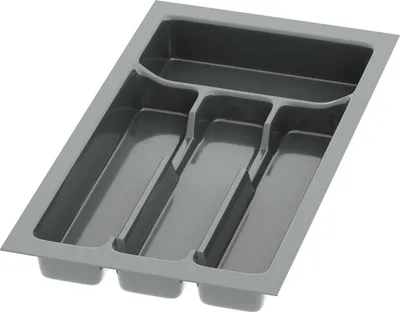 Produktbild von Sossai Besteckeinsatz Divio für Schubladen 30cm | 23 x 43 cm | Anthrazit Besteckkasten Schubladeneinsatz