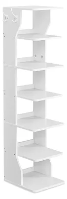 Produktbild von Schuhregal aus Spanplatte weiß – platzsparend – 30 x 26,4 x 110,4 cm
