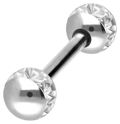 Produktbild von Zungenpiercing, Intim-Piercing Titan Barbell EPOXY-RING-KUGELN
