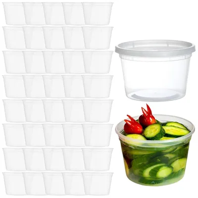 Obrázek produktu pro Omgoods – Sada 40 plastových nádob na potraviny s víkem, objem 530 ml