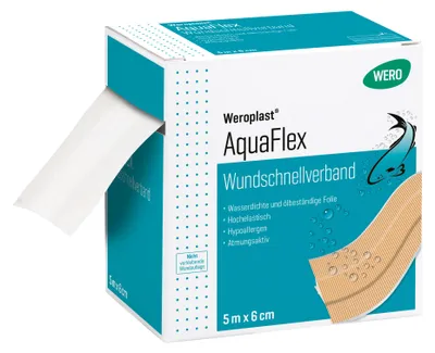 Produktbild von Weroplast AquaFlex Wundschnellverband 5 m x 6 cm