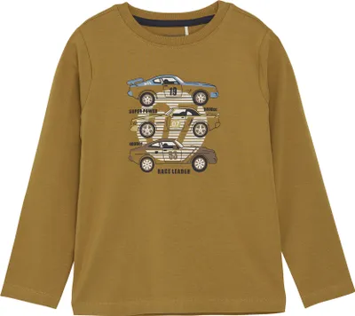 Produktbild von Minymo MIT-Shirt Kinder Jungen Longsleeve Langarmshirt Sweater mit Print Baumwollmischung leicht elastisch Regular fit