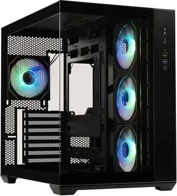 Produktbild von PC Gehäuse BITFENIX AL118, Cube, ATX, 4x A-RGB Lüfter, USB Type-C, 2x Tempered Glass, Schwarz, 285x420x390 mm