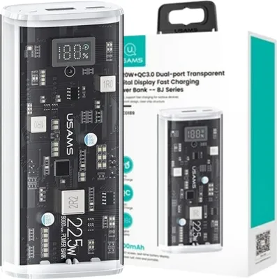 Produktbild von Usams Powerbank 9000Mah Pd 20W Qc3.0+Pd Dual-Port Schnellladung Biały/Weiß 10Kcd18902 (Us-Cd189)