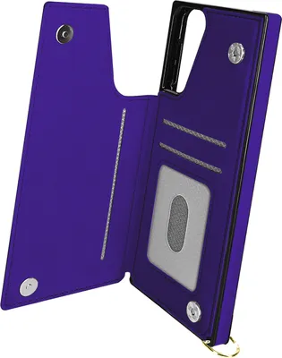 Zdjęcie produktu dla Etui Avizar z łańcuszkiem i przegródką na karty do telefonu Samsung Galaxy S21 Plus, kolor fioletowy