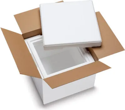 Produktbild von 16x Isolierboxen mit Deckel aus rEPS 350 x 350 x 300 mm 12,5 Liter inkl. Umkarton