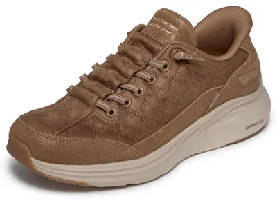 Image de Baskets pour femmes Skechers Contour Foam Natural Ease, en daim marron, avec empiècements textiles, pointure 36,5 (EU)