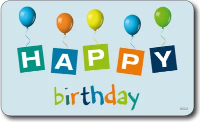 Produktbild von Kesper Frühstückbrettchen, Melamin, Happy birthday (blau), 32308