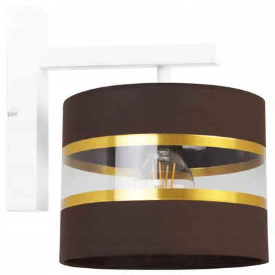 Image de Applique murale élégante Kinkiet dorée, abat-jour 20 cm, LED, style moderne