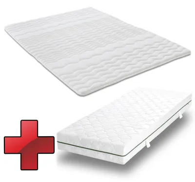 Immagine prodotto di Materasso a molle insacchettate a 7 zone Sleezzz Smart 90 x 200 cm, altezza 21 cm, grado di rigidità H2/H3 + coprimaterasso / imbottitura per materasso 90 x 200 cm