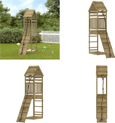 Produktbild von vidaXL Spielturm mit Kletterwand Imprägniertes Kiefernholz - Spielturm - Spieltürme - Spielhaus - Spielturm Mit Kletterwand