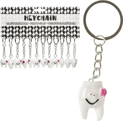 Produktbild von Zahn Schlüsselanhänger mit Smiley Motiv - ca. 3 cm