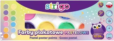 Zdjęcie produktu dla Farby plakatowe pastelowe 20ml 8 kolorów STRIGO