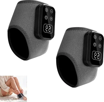 Produktbild von 2er-Set Beheizbare Knöchelbandage mit Vibrationsmassage, Fußgelenk Massagegerät mit Wärmetherapie, 5 Massage- & 6 Wärmestufen