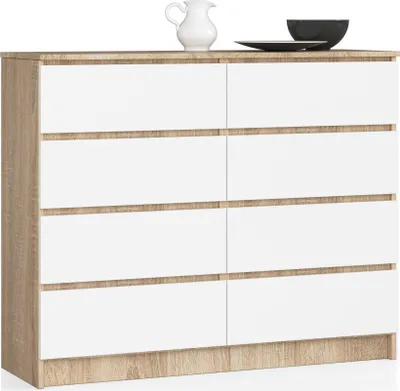 Obrázek produktu pro Akord Komoda se zásuvkami dub sonoma/bílá 120x40x99 cm