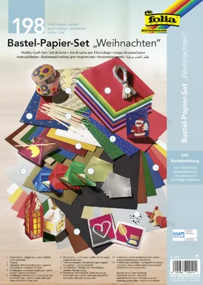 Produktbild von folia Bastelpapier-Set "Weihnachten" 198-teilig