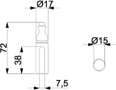 Produktbild von Zierhülse Antik Optik Schwarz matt Türbandabdeckung Messing Türbandhülse Klemmhülse Ø 15mm