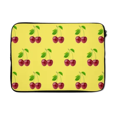 Produktbild von MuchoWow® Laptop Hülle 14 ZollKirschen - Rot - Muster Laptoptasche - Laptoptasche - Stoßsicher - Schutzhaube