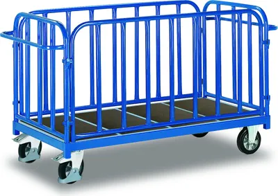 Produktbild von Vierwandwagen - Gitter-Transportwagen - Traglast 500 kg - Ladefläche 810 x 1.605 mm (BxT) - Streben
