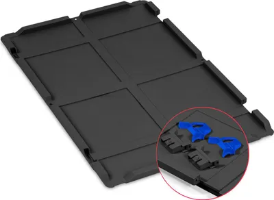 Produktbild von Scharnierdeckel Set Eurobox NextGen mit 2 blauen Schiebeschnappverschlüssen | BxT 40x60cm | Schwarz | Eurobehälter, Transportbox, Transportbehälter, Stapelbehälter