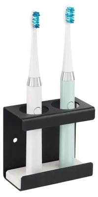 Produktbild von Elektrische Zahnbürstenhalterung - Mit 2 Fächern zur Wandmontage ohne Bohren - Weiß