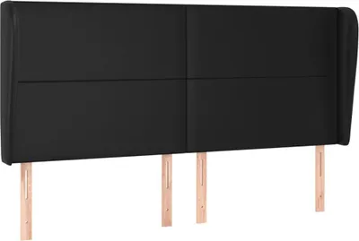 Produktbild von vidaXL Kopfteil mit Ohren Schwarz 163x23x118/128 cm Kunstleder