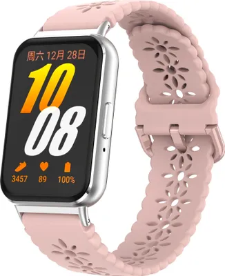 Produktbild von Strap-it Silikonarmband mit Aussparungsmuster - passend für das Samsung Galaxy Fit 3 (pink)