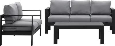 A sofa, armchair, and coffee table set.