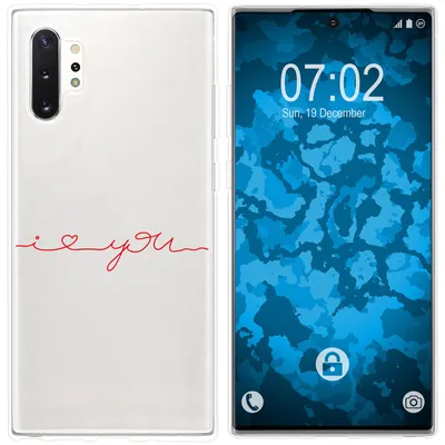 Produktbild von PhoneNatic Case kompatibel mit Samsung Galaxy Note 10+ Silikon-Hülle in Love Wörter M2