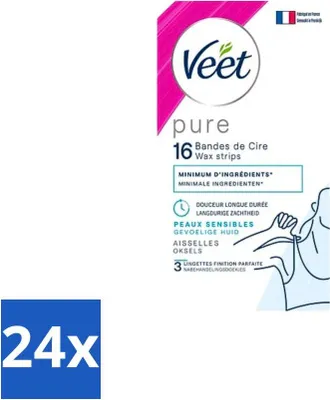 Produktbild von Veet - Enthaarungsstreifen - Achseln - Hypoallergen Minima - 16 Streifen - Vorteilspack - 24 Stücke
