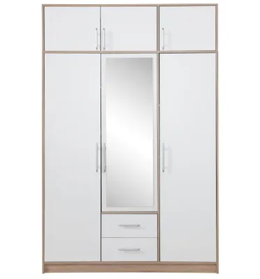 Produktbild von Marmex Drehtürenschrank SMART 2LN weiß+Eiche sonoma+Spiegel 150x230x56 cm