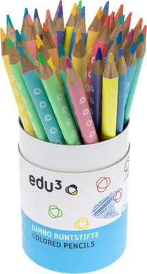 Produktbild von Edu³ Jumbo tri Buntstifte pastell, 36 Stück