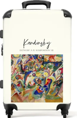 Produktbild von NoBoringSuitcases.com® Großer Koffer - Kunst - Abstrakt - Farben - Kandinsky - Alte Meister - Kombinationsschloss TSA - Hartschalen Trolley 4 Rollen - 72 liter - Reisekoffer - 66 cmKoffer Mittelgroß 67x43x25 cm, 72L,