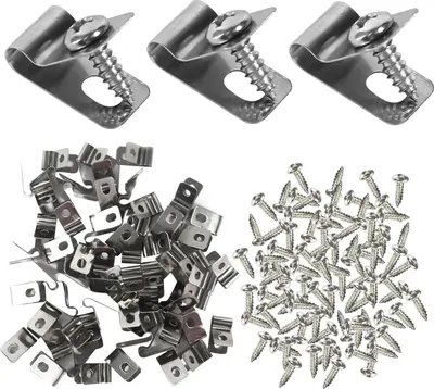 Produktbild von Zaundrahtklemmen 100 Stück Drahtzaun Clips Edelstahl Drahtklammern mit Schrauben Landwirtschaft Zaun Befestigungsclips Drahtzaun Drahtklammern Kabelschellen für Metallzaun und Holzzaun