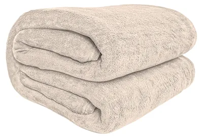Zdjęcie produktu dla Koc pled narzuta dwustronna ciepły gruby na prezent Tago 200x220 beż