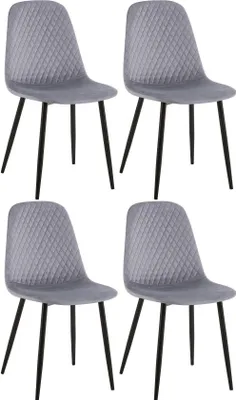Produktbild von Esszimmerstühle aus grauem Samt – moderne Sitzlösung – Komfort und Stil im 4er-Set