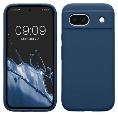 Produktbild von kwmobile Handyhülle für Google Pixel 8a Hülle, für Pixel 8a Case - Hülle Silikon - kabelloses Laden - Marineblau
