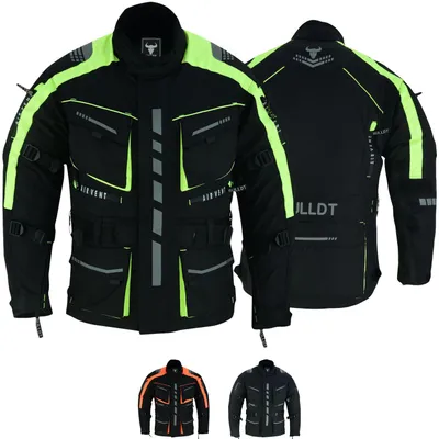 Produktbild von BULLDT Motorradjacke Cordura Textilien Jacke Bikerjacke BLD325J, Größe:54/XL, Farbe:Neon Gelb