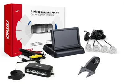 Image de AMiO Parking Assist TFT02 4,3" avec caméra HD-502-IR 4 capteurs, argenté